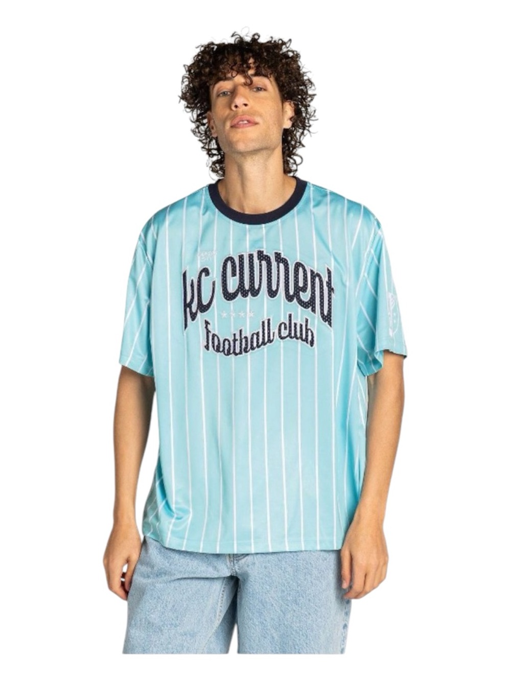 The Wild Collective KC Current NWSL Drop Shoulder Tee Teal Large NWT